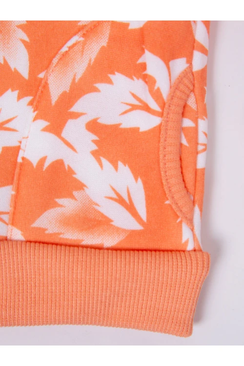 جاكيت شتوي بقبعة مزين بطبعات شجر