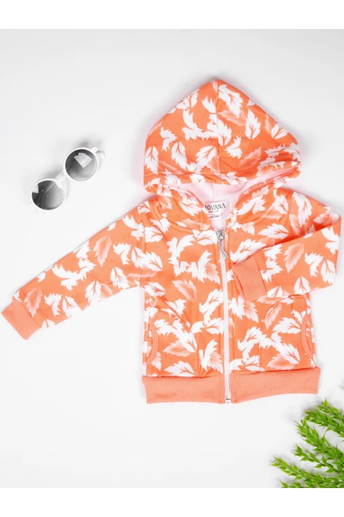 جاكيت جامبو شتوي مزين بطبعات ورق شجر