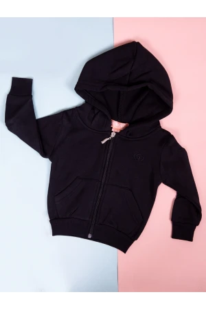 جاكيت جامبو سادة بسحاب إغلاق مع قبعة