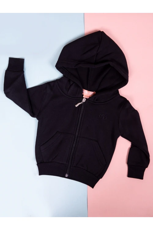 جاكيت جامبو سادة بسحاب إغلاق مع قبعة