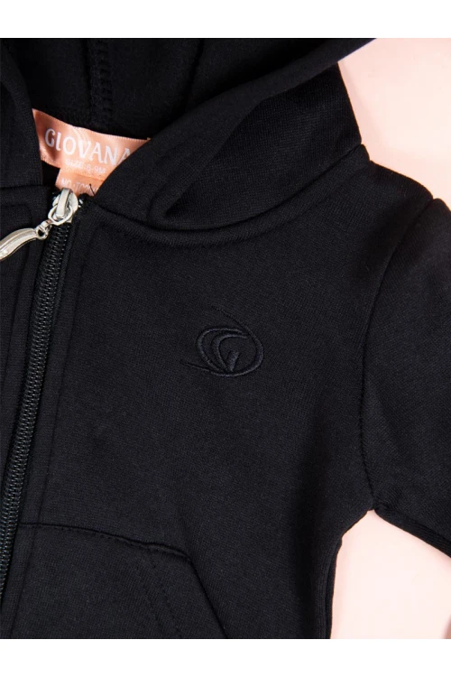 جاكيت جامبو سادة بسحاب إغلاق مع قبعة