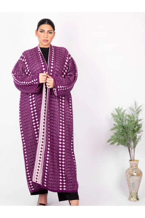 عباية شتوي بأكمام طويلة مع شال