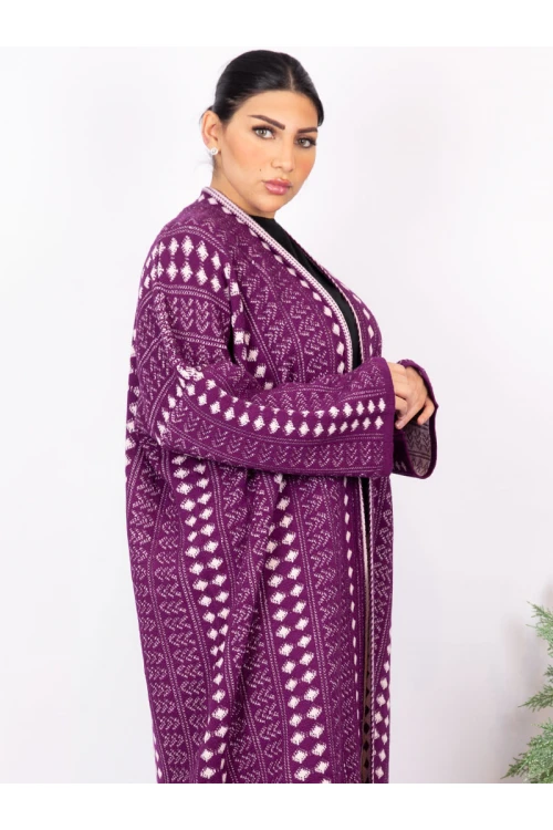 عباية شتوي بأكمام طويلة مع شال