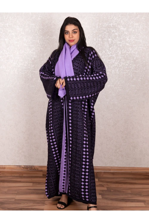 عباية شتوي بأكمام طويلة مع شال