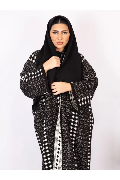 عباية شتوي بأكمام طويلة مع شال
