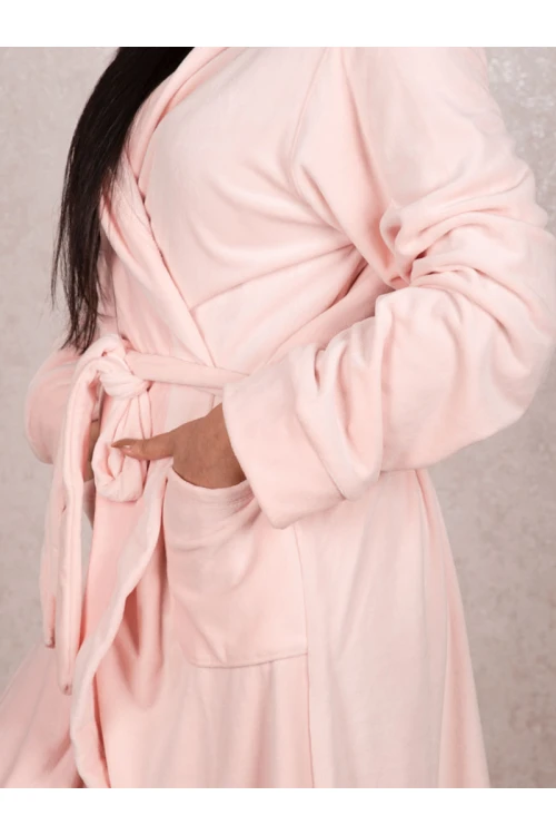 روب مخمل بجيوب مع حزام ربط