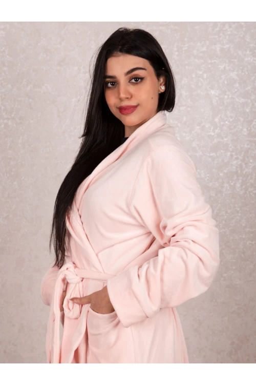 روب مخمل بجيوب مع حزام ربط