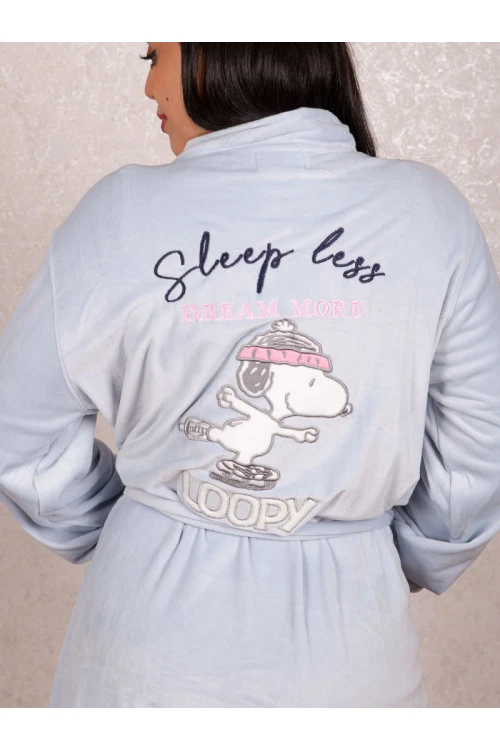 روب مخمل بجيوب مع حزام ربط