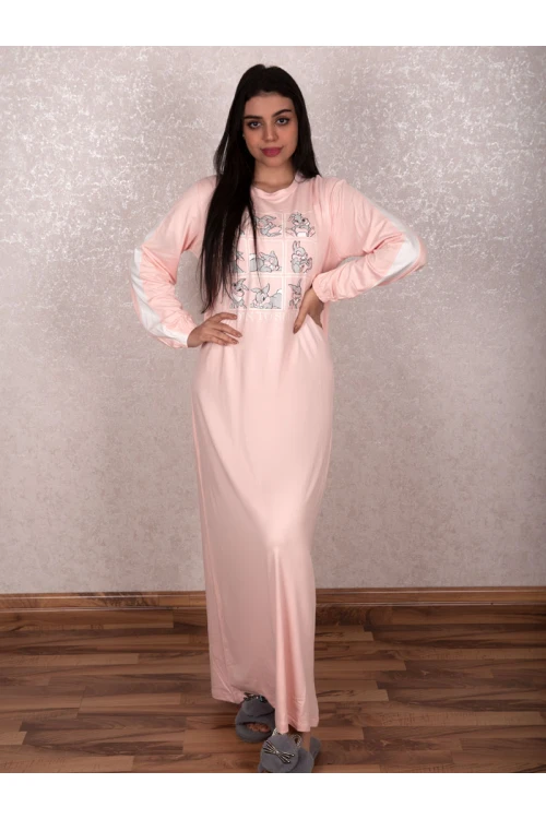 قميص طويل مزين بطبعات