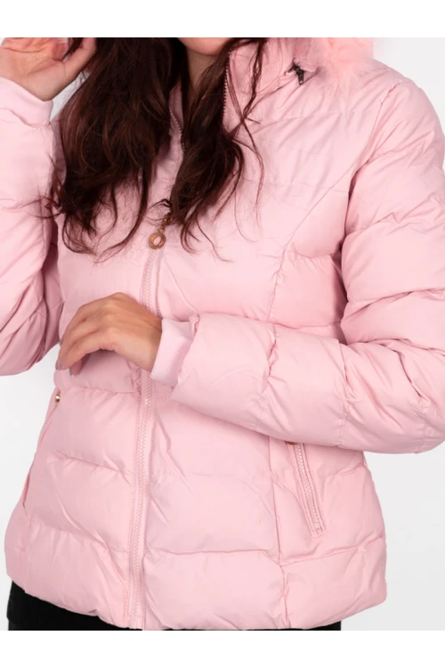 جاكيت شتوي بسحاب إغلاق مع قبعة فرو