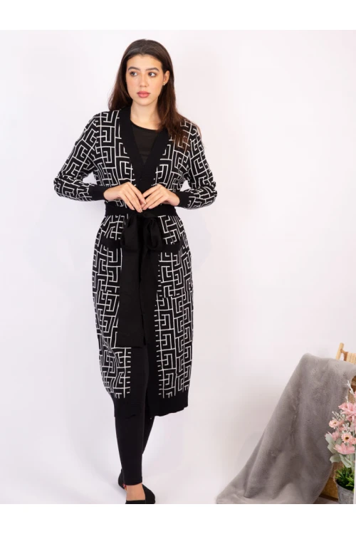 جاكيت شتوي متوسط الطول بجيوب أمامية