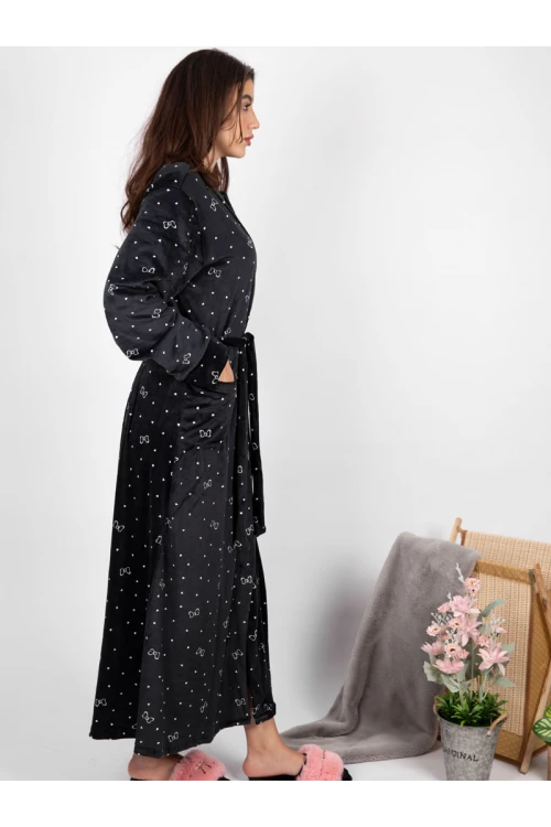 روب مخمل بجيوب و حزام