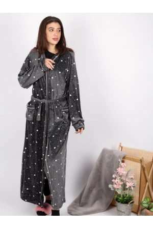 روب شتوي مخمل بطبعات نجوم