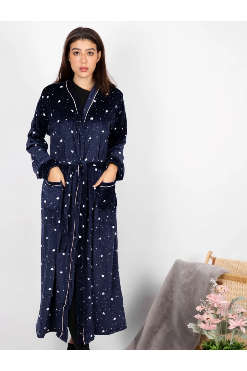 روب شتوي مخمل بطبعات نجوم