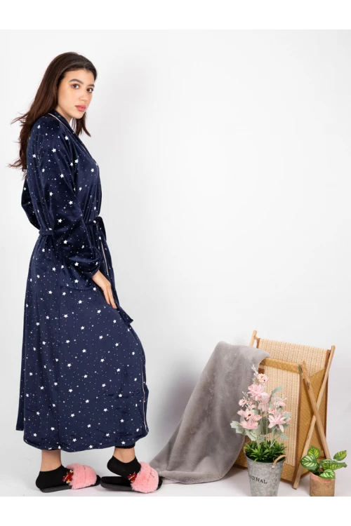 روب شتوي مخمل بطبعات نجوم