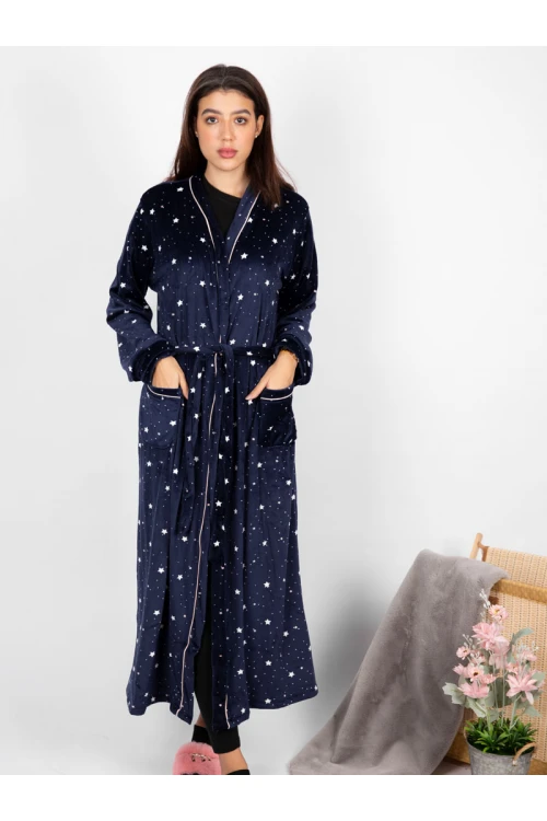 روب شتوي مخمل بطبعات نجوم