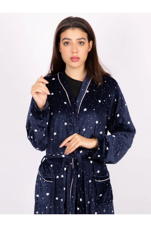 روب شتوي مخمل بطبعات نجوم