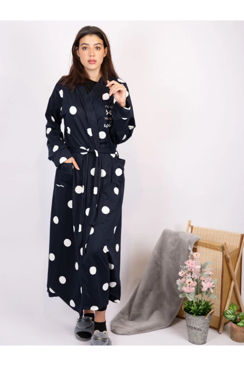 روب مخمل بطبعات منقطة