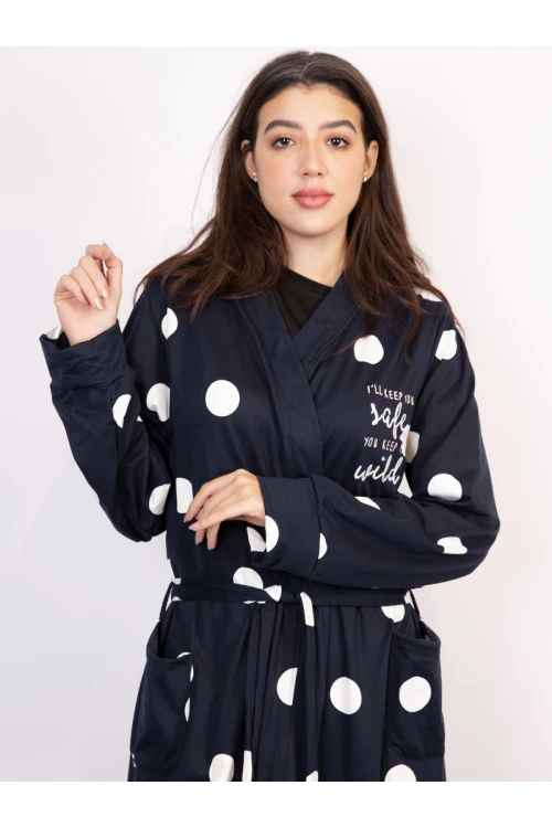 روب مخمل بطبعات منقطة