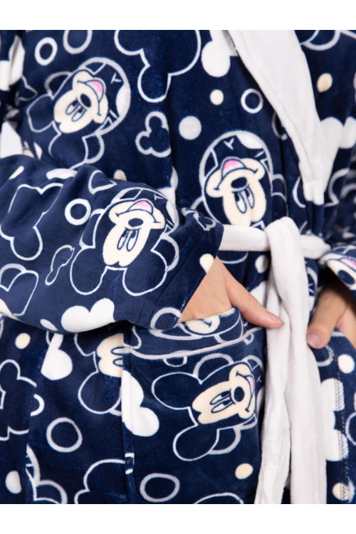 روب مخمل متوسطة الطول بطبعات ميكي ماوس