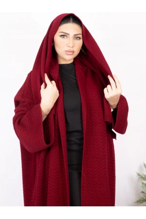 عباية شتوية بقبعة و أكمام طويلة