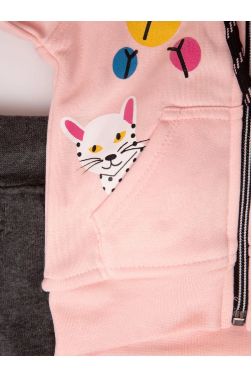 طقم مواليد جاكيت بسحاب إغلاق مع بطلون