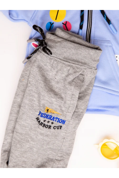 طقم مواليد جاكيت بسحاب إغلاق مع بطلون