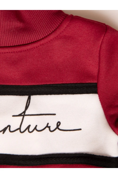 طقم مواليد بنطلون مع بلوفر بياقة عالية