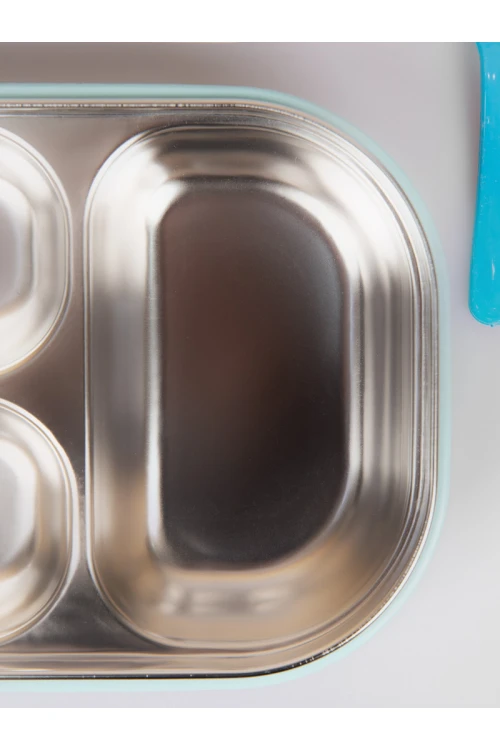 حافظة طعام طبقتين مع ملعقة