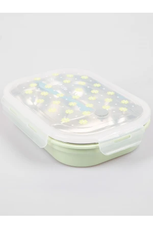 حافظة طعام طبقتين مع ملعقة