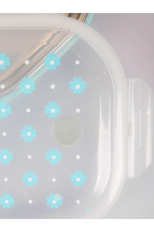 حافظة طعام طبقتين مع ملعقة