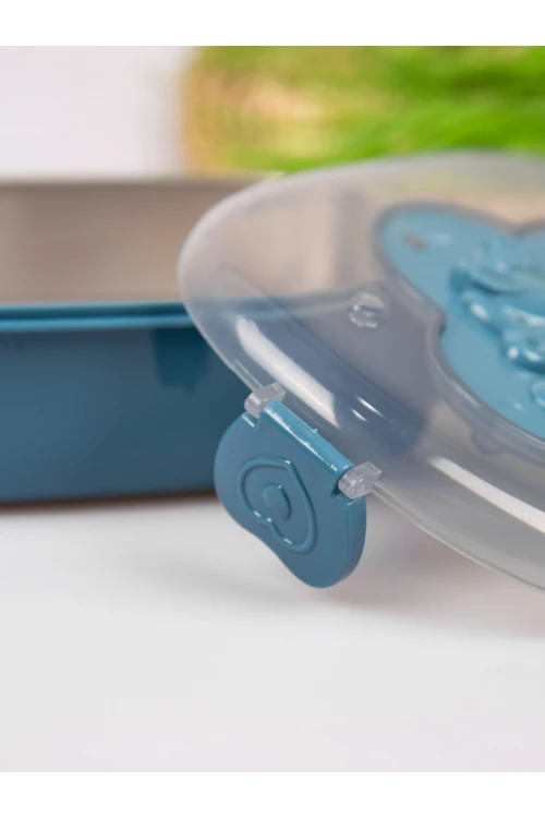 حافظة طعام بغطاء شفاف و ملعقة