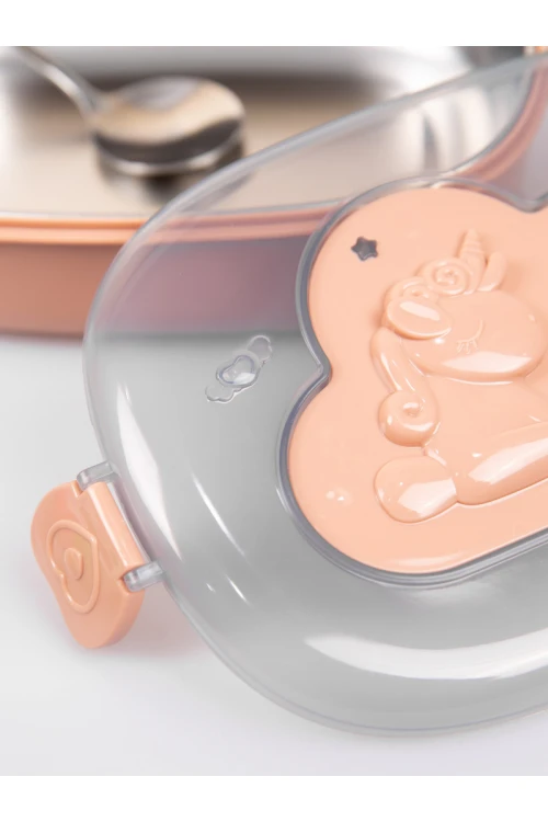 حافظة طعام بغطاء شفاف و ملعقة