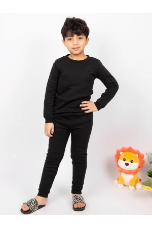 بيجاما سادة داخلية بياقة دائرية