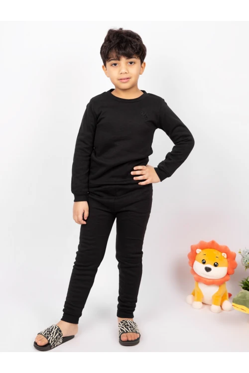 بيجاما سادة داخلية بياقة دائرية