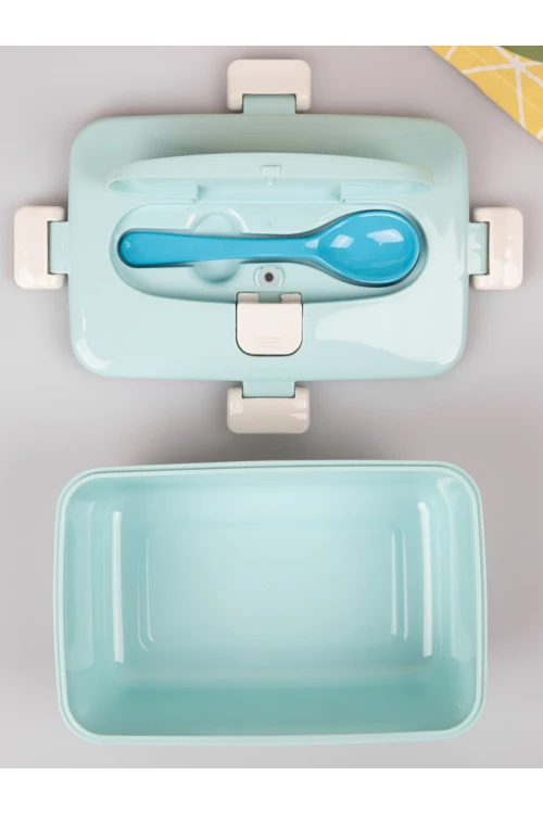 حافظة طعام مع ملعقة و غطاء محكم الإغلاق