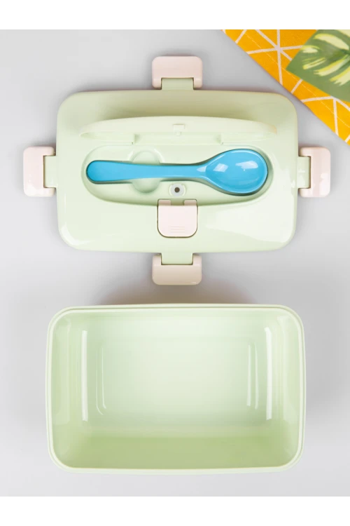 حافظة طعام مع ملعقة و غطاء محكم الإغلاق