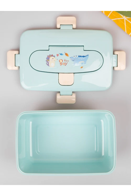 حافظة طعام مع ملعقة و غطاء محكم الإغلاق