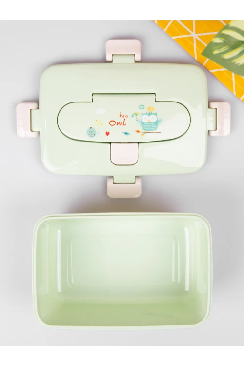 حافظة طعام مع ملعقة و غطاء محكم الإغلاق