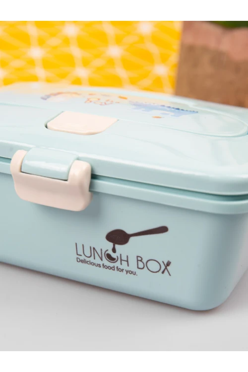 حافظة طعام مع ملعقة و غطاء محكم الإغلاق