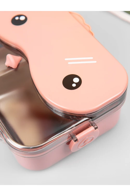 طقم حافظة طعام مع غطاء مزين بطبعات