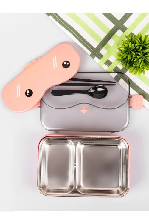 طقم حافظة طعام مع غطاء مزين بطبعات