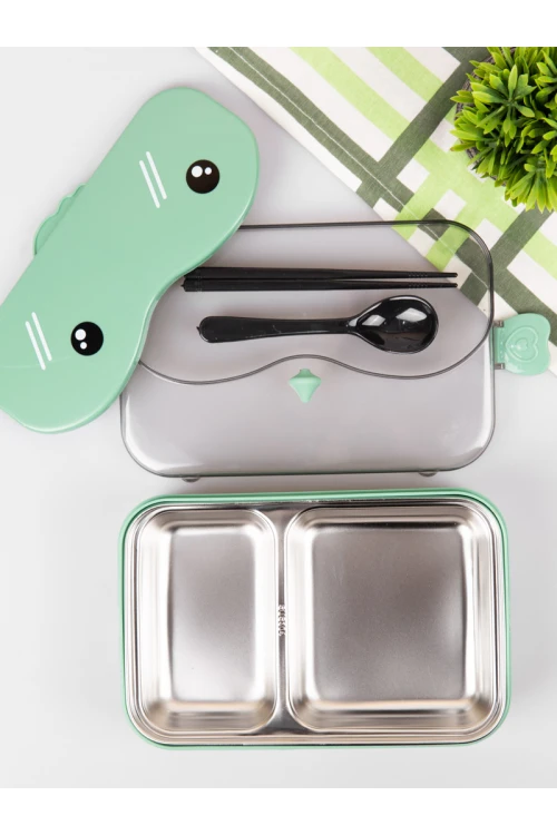 طقم حافظة طعام مع غطاء مزين بطبعات