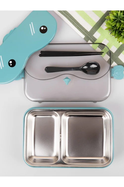 طقم حافظة طعام مع غطاء مزين بطبعات