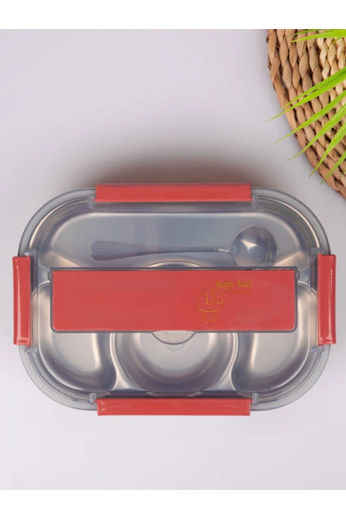 حافظة طعام بغطاء محكم مع أدوات طعام