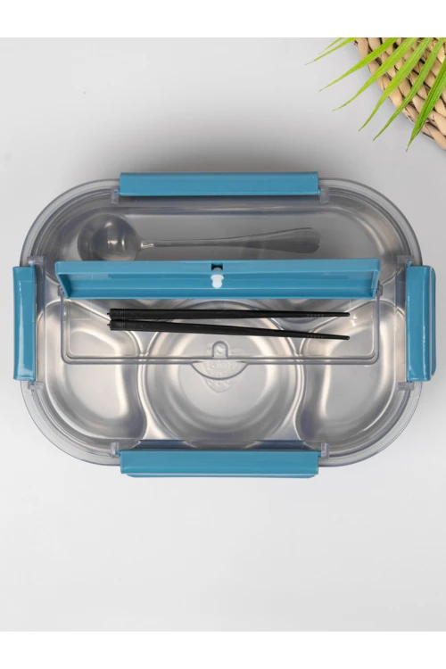 حافظة طعام بغطاء محكم مع أدوات طعام