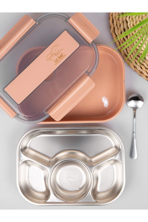 حافظة طعام بغطاء محكم مع أدوات طعام