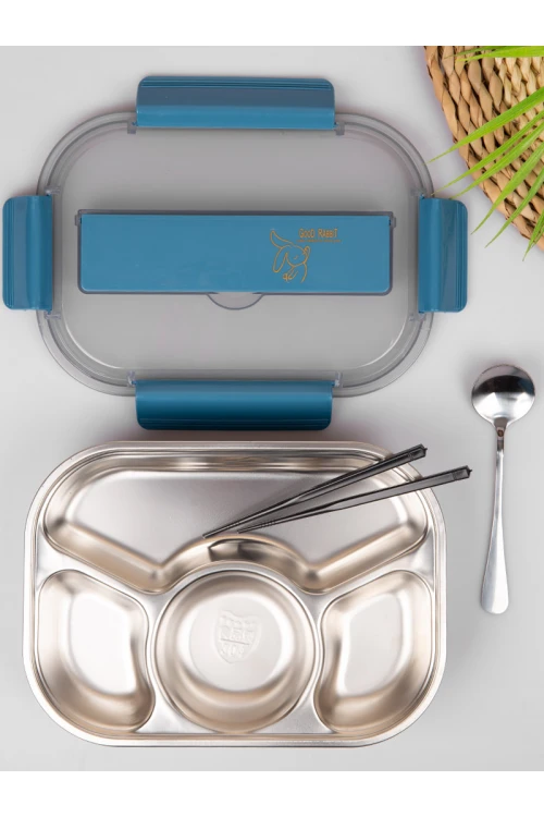 حافظة طعام بغطاء محكم مع أدوات طعام