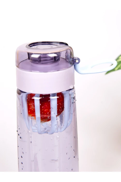 قارورة مياه بمصفاه للفواكه مع غطاء ومشبك إغلاق