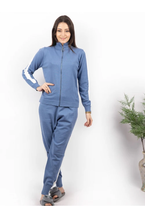 طقم شتوي بسحاب إغلاق بأكمام طويلة